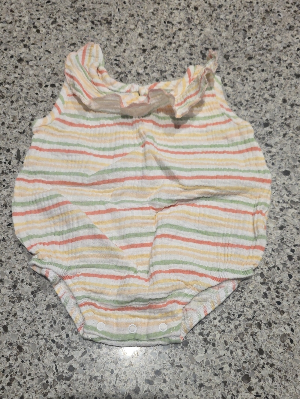 Pastel Multi-Stripe Ruffle Baby One-Piece Bodysuit